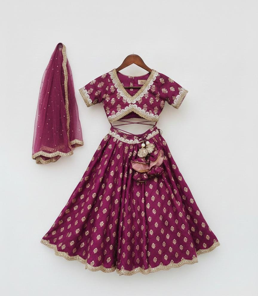 Premium Maroon Designer Lehenga Choli for Girls