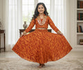 Heritage Rust & Gold Designer Kids Lehenga Choli Set