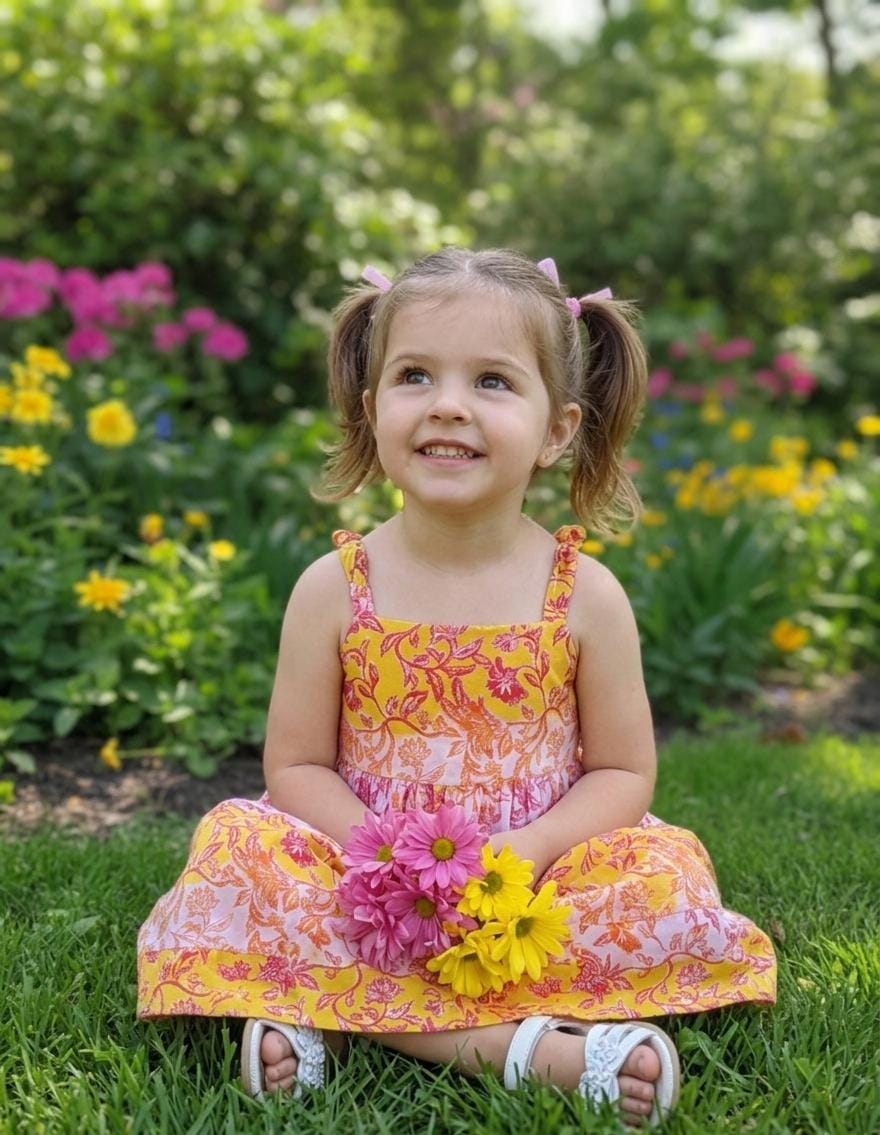 Garden Party Floral Sundress – Bright Yellow & Pink Two-Tone Co-ord Vibe