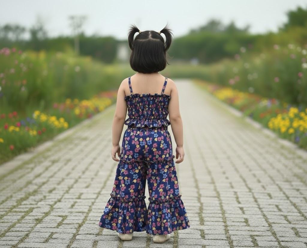 Little Bloom Navy Floral 2-Piece Tiered Co-ord Set
