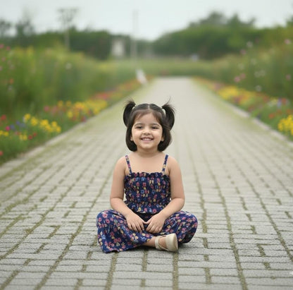 Little Bloom Navy Floral 2-Piece Tiered Co-ord Set