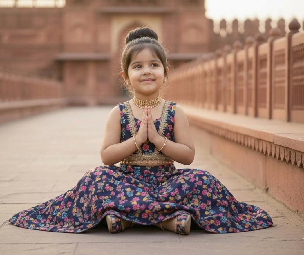 Fusion & Trendy Contemporary Navy Floral 2-Piece Lehenga