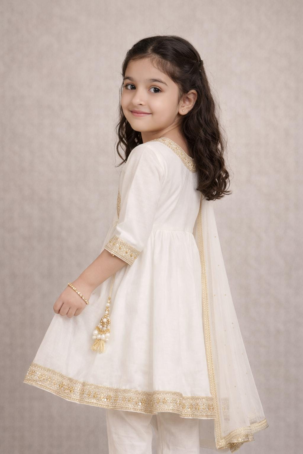 Ivory Grace Maharani angarakh Kurta Set