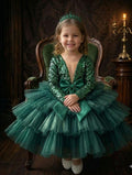 Premium Dark Green Emerald Party Dress