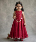 Scarlet Charm Little Diva Red Ethnic  Celebration Gown