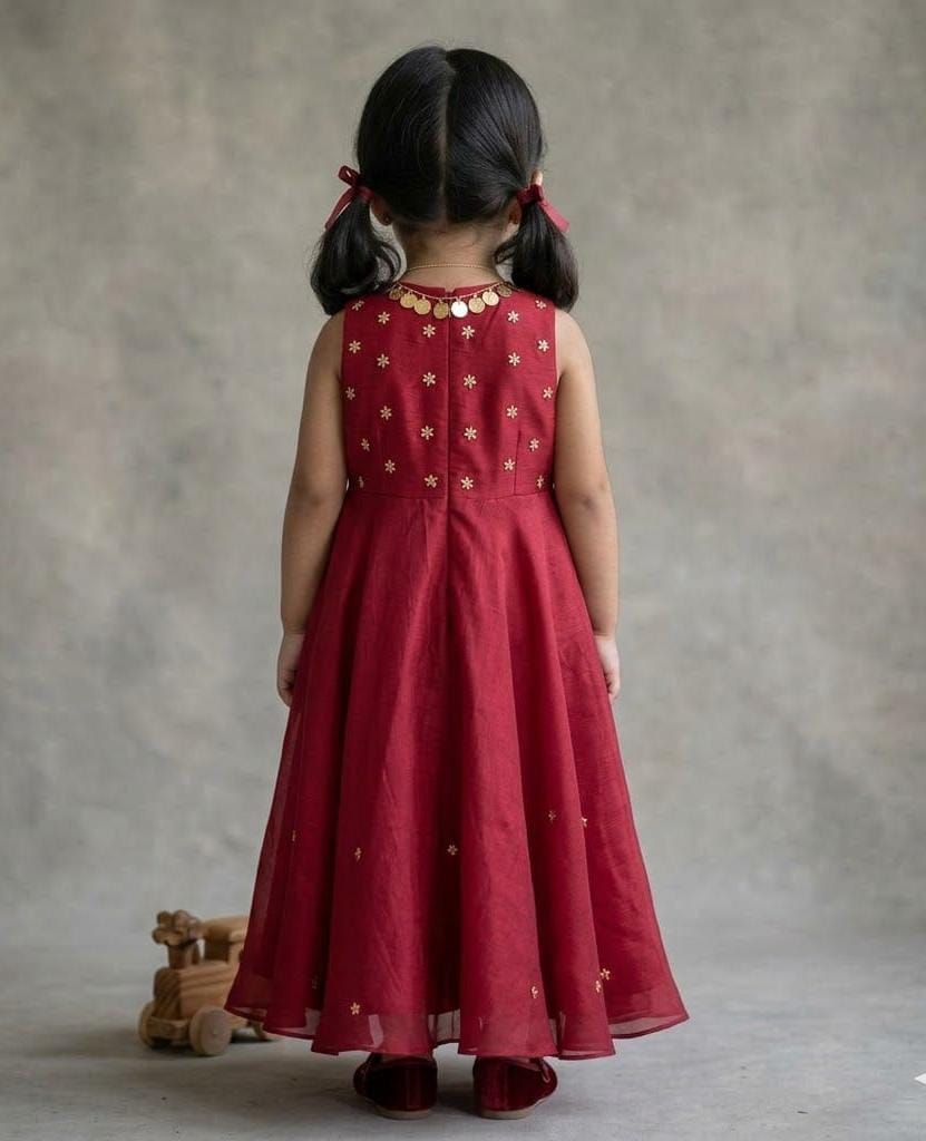 Scarlet Charm Little Diva Red Ethnic  Celebration Gown
